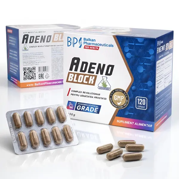 Adeno Block, Supliment Prostată cu Extract de Palmier Pitic, 120 Capsule