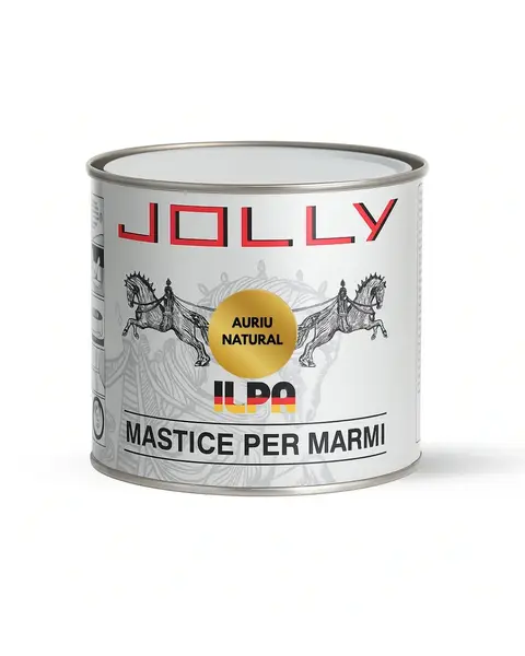 Adeziv mastic auriu metalic pentru marmura, granit si piatra naturala, Ilpa Jolly Metallico Oro, 1kg
