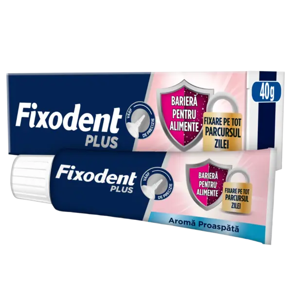 Adeziv pentru proteza Plus Food Barrier Fresh, 40g, Fixodent