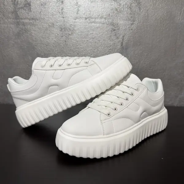 ADIDASI SNEAKERS BARBATI ALL WHITE PLATFORM STREETWEAR (MĂRIME: 40)