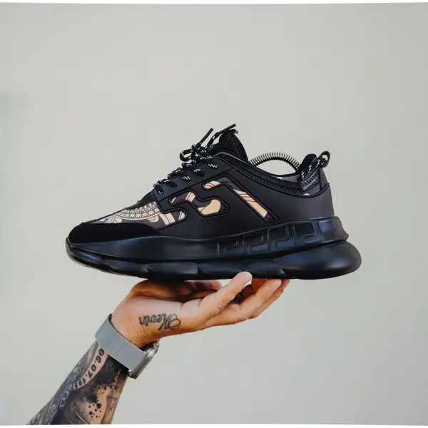 ADIDASI SNEAKERS CHAIN REACTION BLACK-GOLD ABCR3(059-1) (MĂRIME: 40)