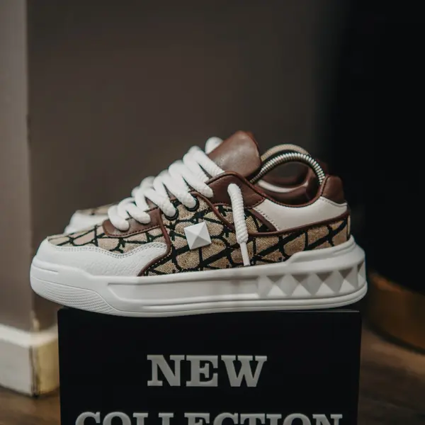 ADIDASI SNEAKERS GARAVANI WHITE-BROWN ABVG8(086-8) (MĂRIME: 44)