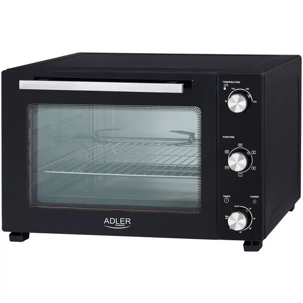 ADLER Cuptor electric mini, Adler AD 6026, capacitate 48 L, 1800 W, convectie, controlul temperaturii de la 90 C la 230 C, negru
