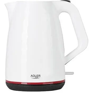 ADLER Fierbator Electric Adler AD 1277, 1.7L, 2200W, Filtru Anticalcar si Baza Pivotanta, Alb