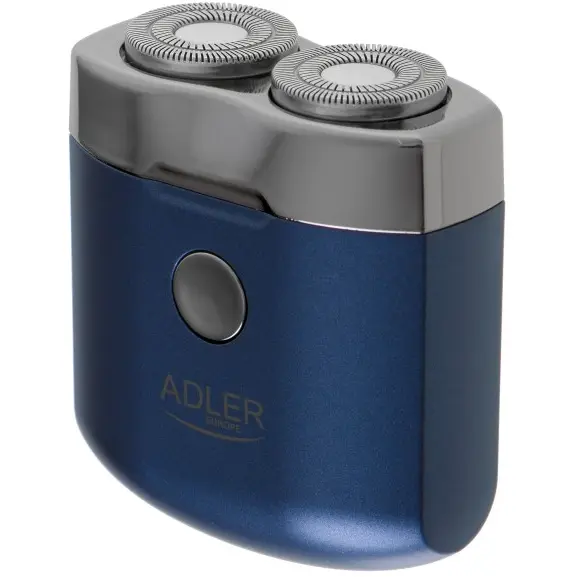 ADLER Mini Aparat de ras, Adler AD 2937, 250 mAh, USB C, Pentru calatorie, Wireless, Albastru-Inox
