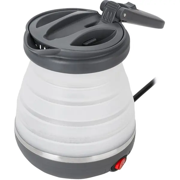 ADLER Mini Fierbator Ceainic Electric Portabil Camry, Carcasa Pliabila din Silicon pentru Calatorii, Capacitate 0.6L, 750 W, Gri
