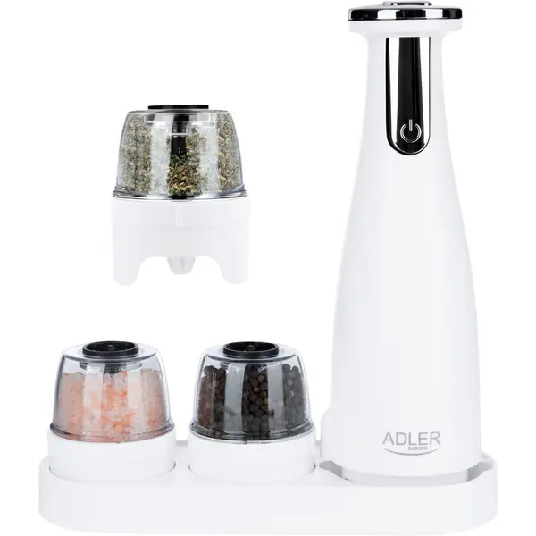 ADLER Rasnita electrica de condimente cu 3 recipiente Adler AD 4449w, Alb Mat