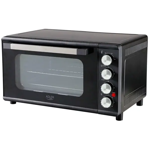 ADLER Set Cuptor Electric Cu Rotisor, Adler, Ad6030, Gratar, Tava De Copt, Tava Pentru Firimituri Si Manere, Capacitate 42 Litri, Putere 2000 W, Interval De Temperatura 100/230°C, 12 Moduri De Coacere, 59 x 42 x 33 cm, Negru