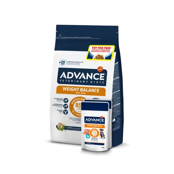 Advance Veterinary Diets Dog Weight Balance Mini, 1.5 kg + 2x Advance Veterinary Diets Dog Weight Balance, 150 g