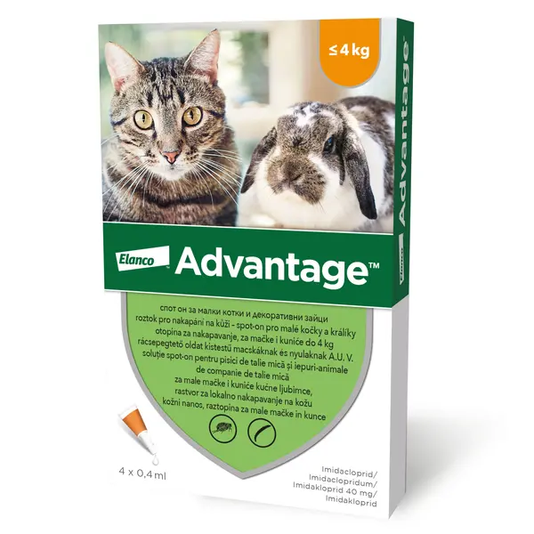 Advantage Pisica/Iepure 40, < 4 kg, 4 pipete