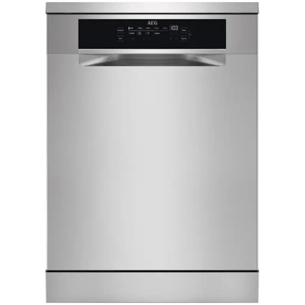 AEG Masina de spalat vase AEG FFB73747PM, 15 seturi, 9 programe, Motor Inverter, Clasa D, AirDry, Afisaj digital, 60 cm, Inox