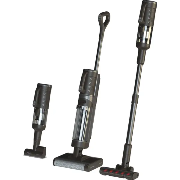 AENO Aspirator vertical pentru curatare uscata si umeda, 3 in 1, ATC0001, 200W, Li-Ion 4000 mAh, 14kPa, 1 l, Autonomie pana la 45min, Negru-Gri