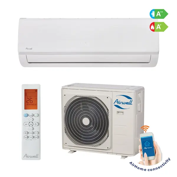 - Aer Conditionat Airwell, Aura HDLA35, Smart Inverter 12000 BTU, A++/A+, Functie Incalzire, Wi-Fi, Night Mode, I Feel, Alb