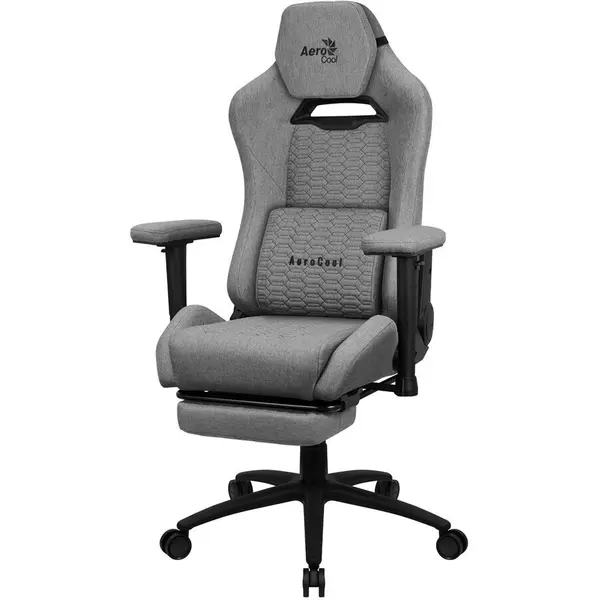 AEROCOOL Scaun Gaming Aerocool ROYALASHGR Premium Ergonomic, Suporta 150 kg, Spatar Reglabil, Gri