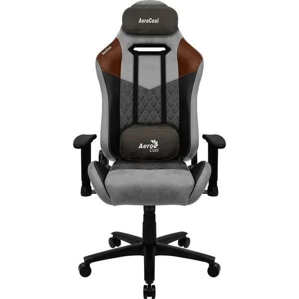 AEROCOOL Scaun gaming Duke 180º, Aerocool, 125-135 cm, Piele ecologica, Gri