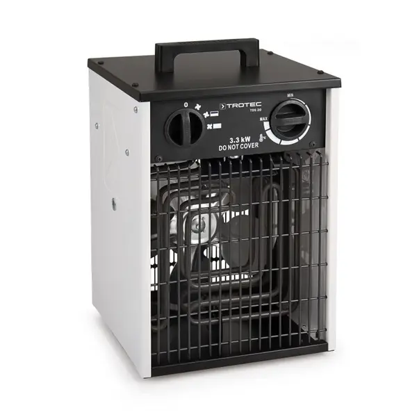 Aeroterma electrica TDS 20, Putere incalzire pana la 3300W, Debit de aer 355 m3/h, Termostat, Protectie IP44