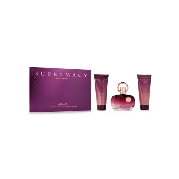 Afnan Supremacy Purple Set cadou pentru femei Volum EDP 100 ml + 100 ml gel de duș + 100 ml loțiune de corp