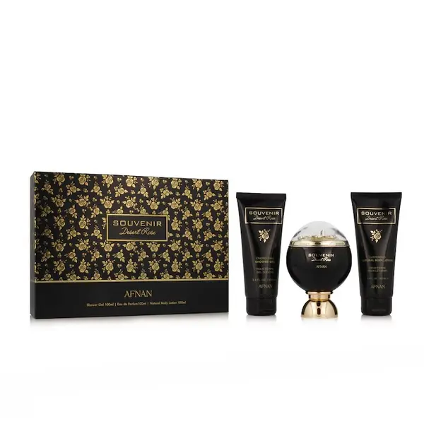 Afnan - Suvenir Desert Rose, dama, set 3 piese ( apa de parfum, gel de dus, lotiune de corp), 100 ml