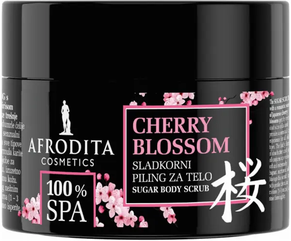 Afrodita 100% SPA Cherry Blossom Scrub de corp cu zahăr, 175 g