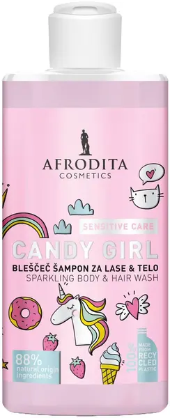 Afrodita Cosmetics Șampon pentru păr și corp Candy Girl, 320 ml