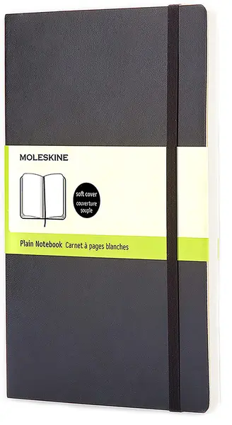 Agenda cu coperți broșate Moleskine Classic Plain - Neagra, file albe