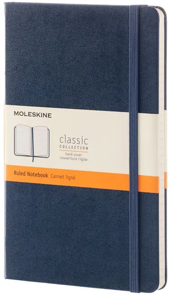 Agenda cu coperti tari Moleskine Classic – Albastra, file liniate