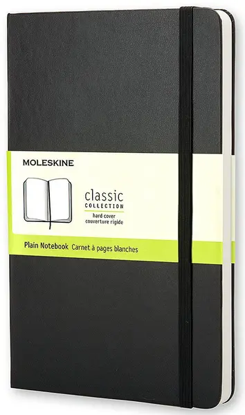 Agenda cu coperti tari Moleskine Classic – Neagra, file albe