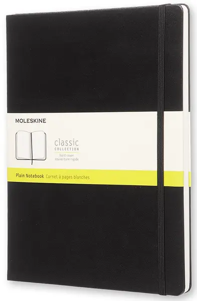 Agenda cu coperti tari Moleskine Classic Notebook XL – Neagra, file albe