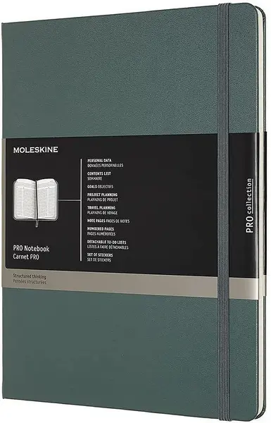 Agenda cu coperti tari Moleskine Pro Collection X-Large - Verde