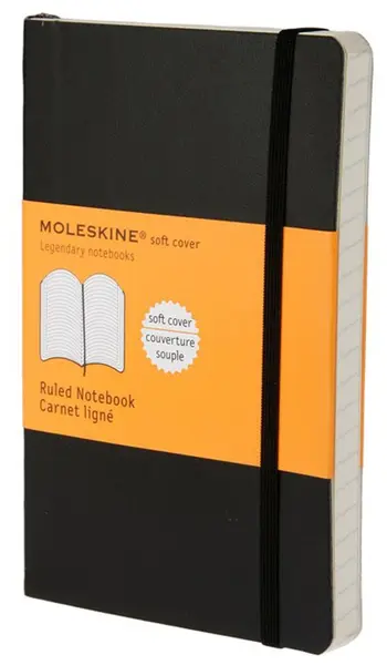 Agenda de buzunar cu coperți broșate Moleskine Classic – Neagra, pagini liniate