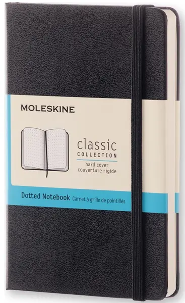 Agenda de buzunar cu coperti tari Moleskine Classic – Neagra, file cu puncte
