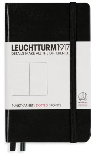 Agenda de buzunar Leuchtturm1917 - A6, pagini punctate, Black