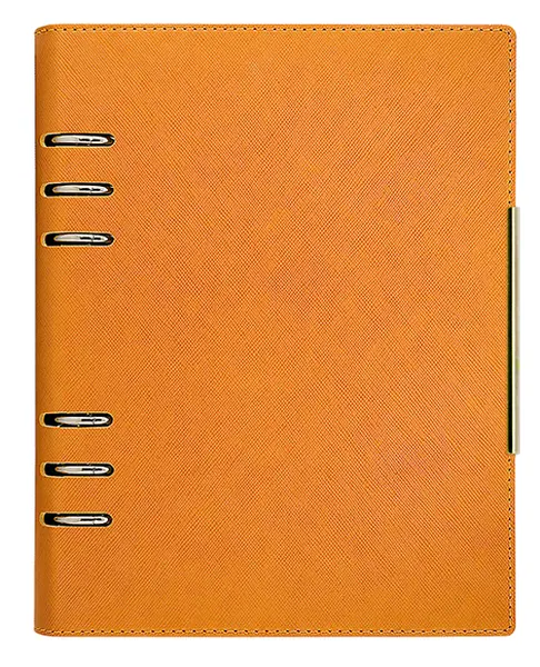 Agenda din piele Alicante A5 - Oranj, cu inele si mecanism