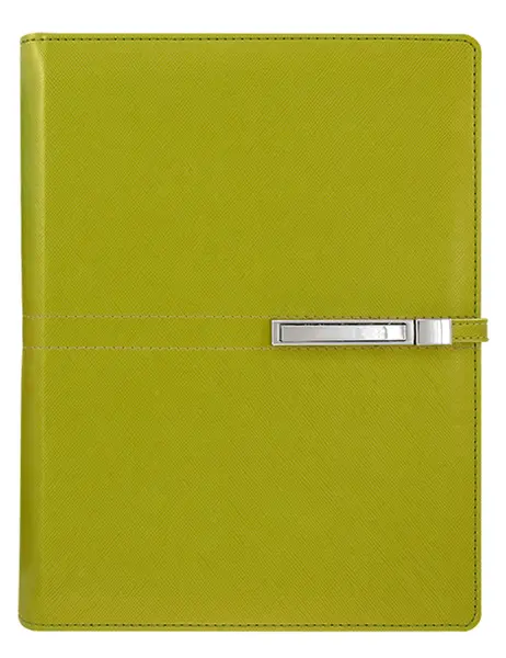 Agenda din piele Alicante Superior A5 - Verde deschis, cu inele si incuietoare