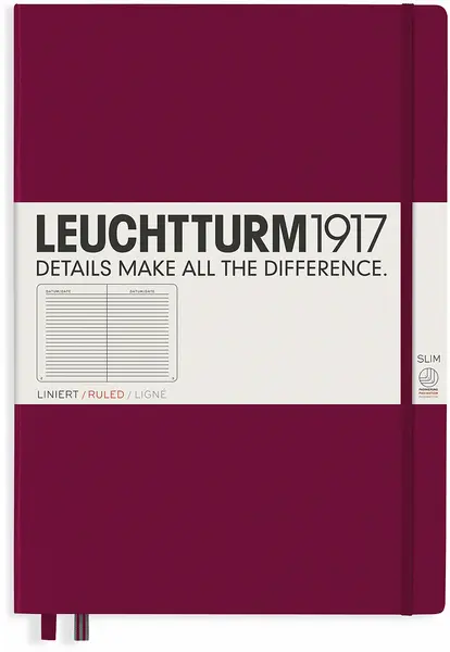 Agenda Leuchtturm1917 Master Slim - A4+, pagini liniate, Port Red