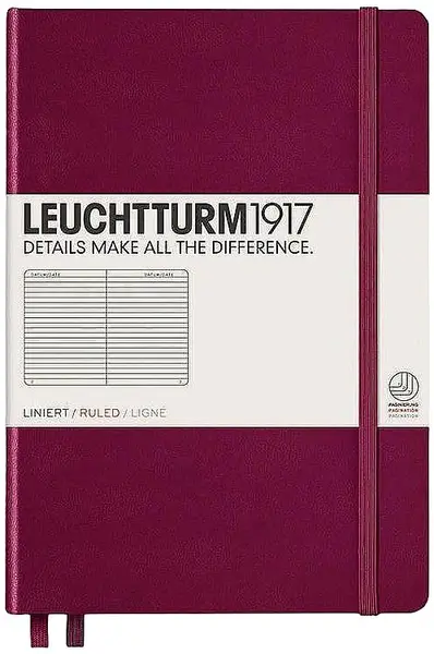 Agenda Leuchtturm1917 Medium - A5, vișiniu, pagini liniate