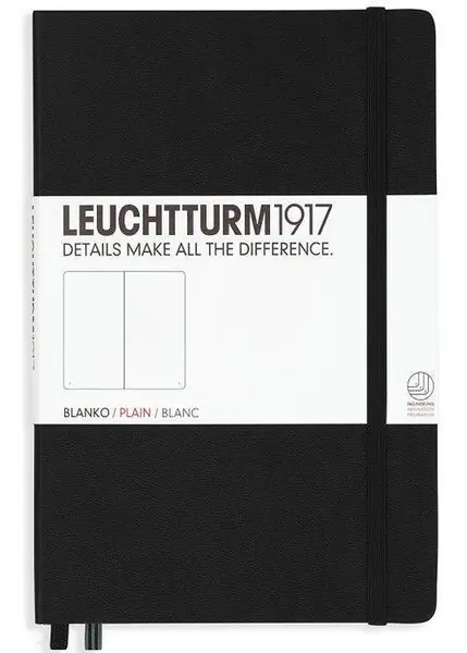 Agenda Leuchtturm1917 Notebook Medium A5 - Neagra, pagini albe