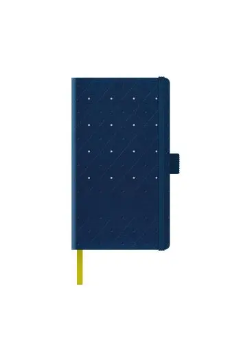 Agenda nedatata A5 Castelli, coperta rigida bleumarin/argintiu, elastic bleumarin, dictando ivory, cutie eleganta neagra
