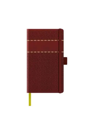 Agenda nedatata A5 Castelli, coperta rigida bordo/auriu, elastic bordo, dictando ivory