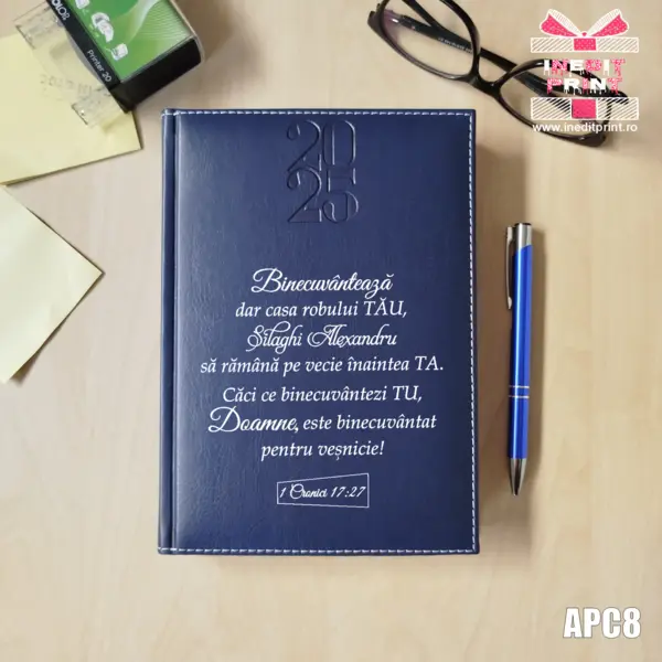 Agenda personalizata 2025 1 Cronici 17:27 APC8 DELUXE H, ALBASTRU