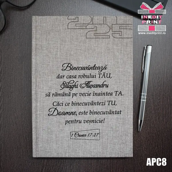 Agenda personalizata 2025 1 Cronici 17:27 APC8 DELUXE PREMIUM, BEJ FIORANO