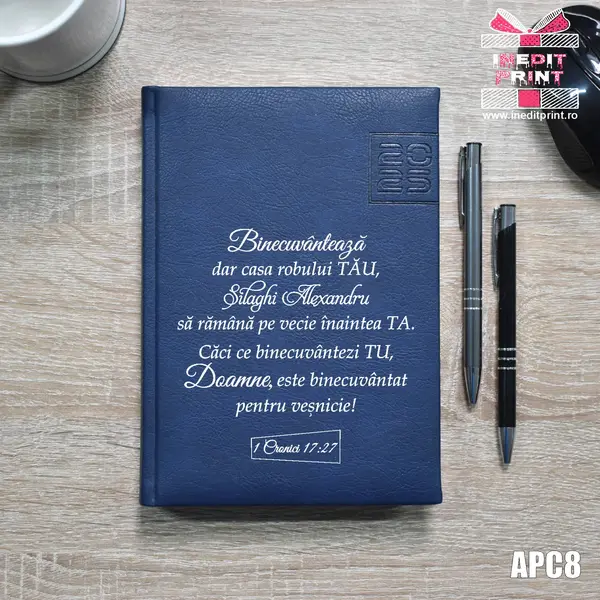 Agenda personalizata 2025 1 Cronici 17:27 APC8 DELUXE PREMIUM, ALBASTRU CHIAVENNA