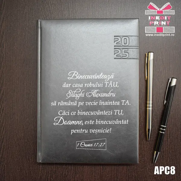 Agenda personalizata 2025 1 Cronici 17:27 APC8 DELUXE PREMIUM, GRI NARNI