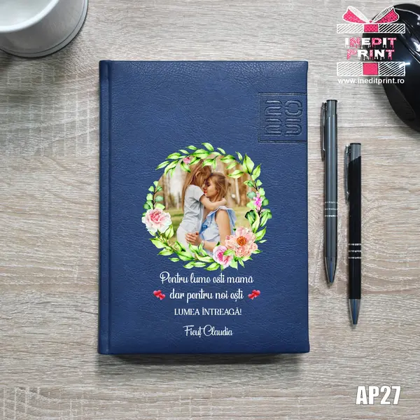 Agenda personalizata 2025 - 8 Martie AP27 ALBASTRU CHIAVENNA, DELUXE PREMIUM