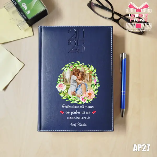 Agenda personalizata 2025 - 8 Martie AP27 ALBASTRU, DELUXE H