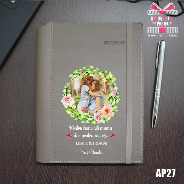 Agenda personalizata 2025 - 8 Martie AP27 DELUXE PREMIUM, BEJ BORNEO