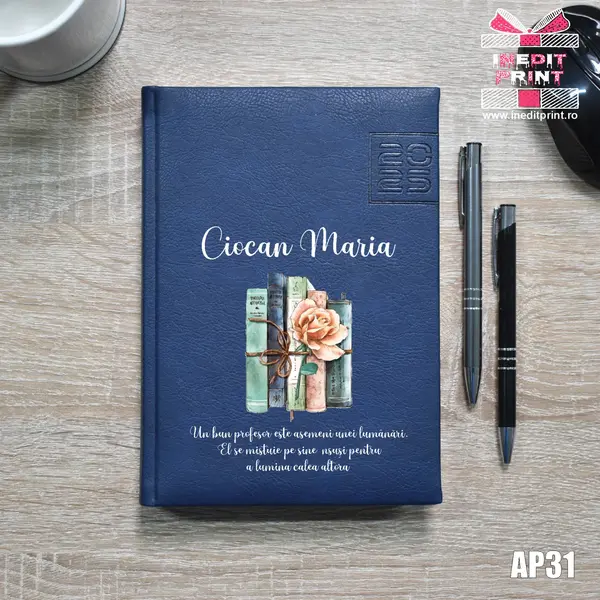 Agenda personalizata 2025 Cadru didactic AP31 ALBASTRU CHIAVENNA, DELUXE PREMIUM