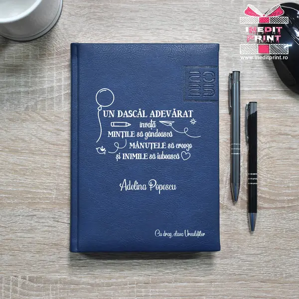 Agenda personalizata 2025 Dascal adevarat AP8 ALBASTRU CHIAVENNA, DELUXE PREMIUM