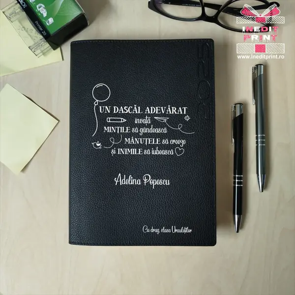 Agenda personalizata 2025 Dascal adevarat AP8 NEGRU LORETO, DELUXE PREMIUM