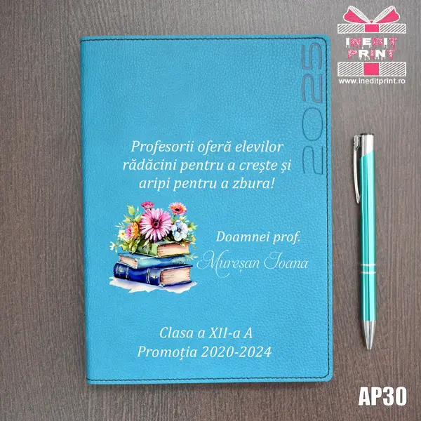 Agenda personalizata 2025 Doamna Profesoara AP30 DELUXE PREMIUM, TURCOAZ LORETO